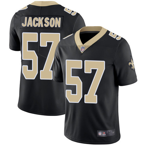 Men New Orleans Saints Limited Black Rickey Jackson Home Jersey NFL Football 57 Vapor Untouchable Jersey